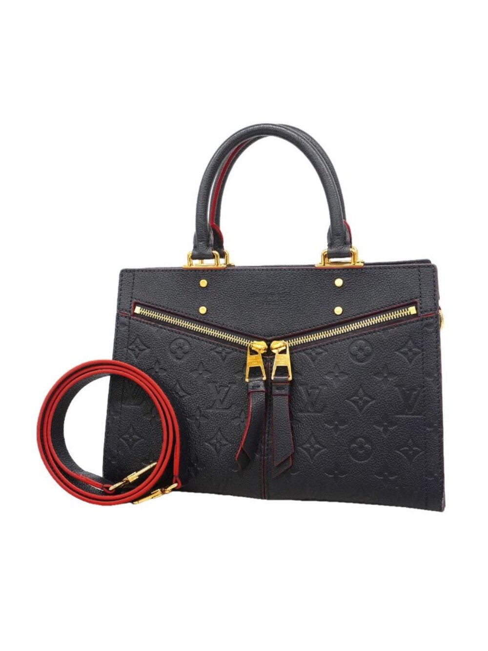 Louis Vuitton Handbag Monogram Empreinte Three PM Marine Rouge 2-Way Bag